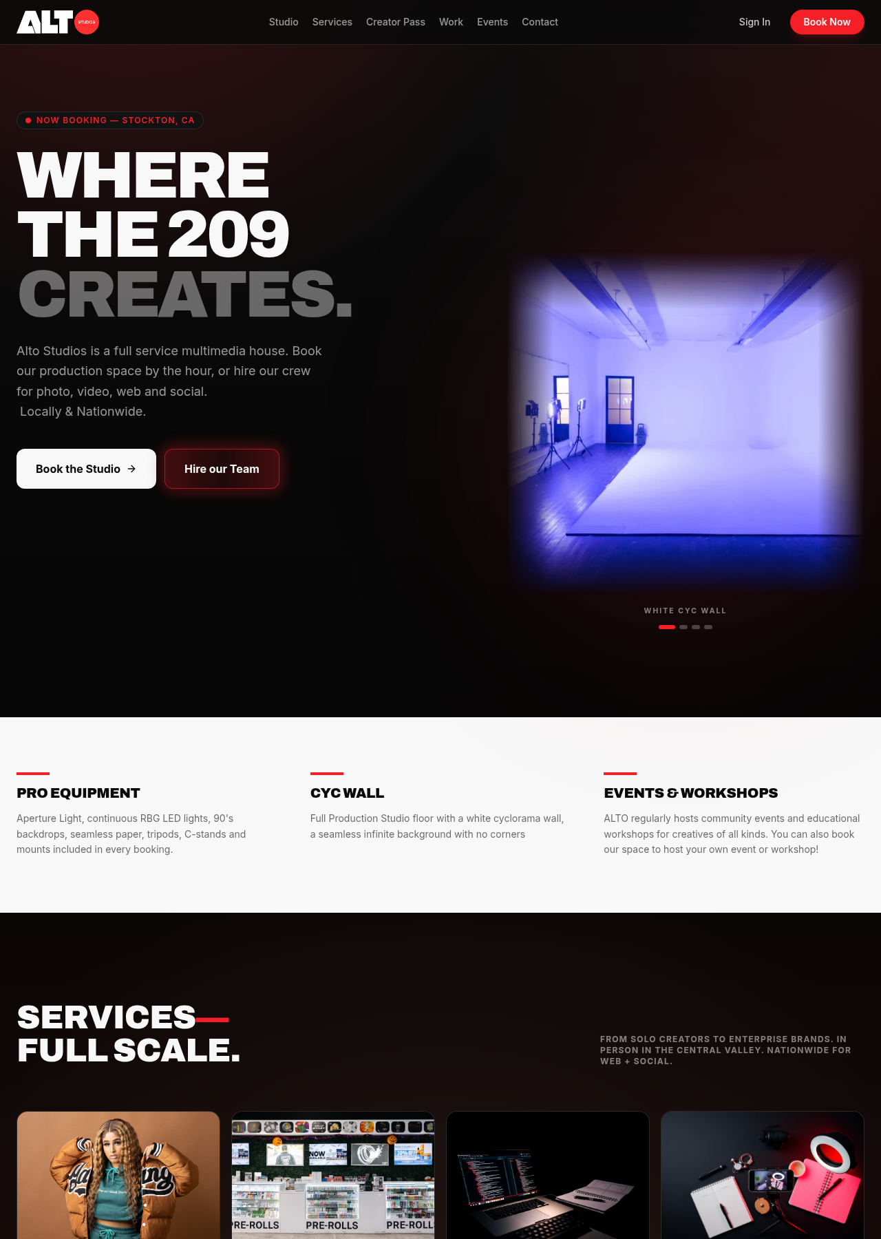 Alto Studios website